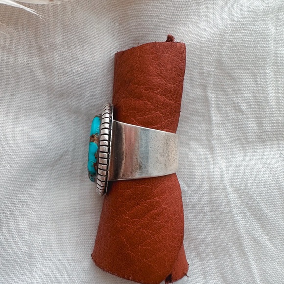 Size 12 Lonnie Willie Navajo vintage turquoise statement ring - Picture 3 of 3